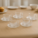 Jogo 6 Xicaras para Chá Graffiato de Vidro com Borda Dourada 260ml