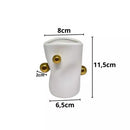 Cachepot Porcelana com Esferas Douradas